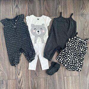 Baby Girl Outfits 3m - 6m Old Navy Carter’s romper shirt pants jumper socks